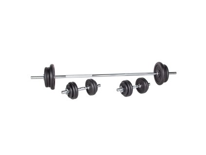 Súlyzó szett inSPORTline Castblack 160+40 cm/30 mm 80kg