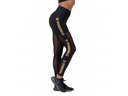 Női leggings Nebbia Gold Mesh 829 (Méret XS, Szín fekete)