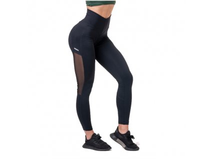 Női leggings magas derékkal Nebbia Mesh 573 (Méret L, Szín Old Rose)