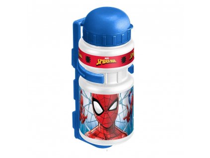Műanyag kerékpáros kulacs tartóval Spiderman 0,350 l