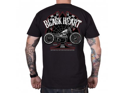 Póló BLACK HEART Chopper Race (Méret M, Szín fekete)