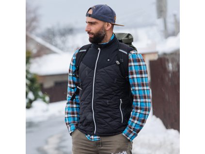 Férfi fűthető mellény inSPORTline WARMhim (Méret XS, Szín fekete)