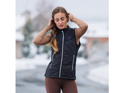 Női fűthető mellény inSPORTline WARMher (Méret XXS, Szín fekete)
