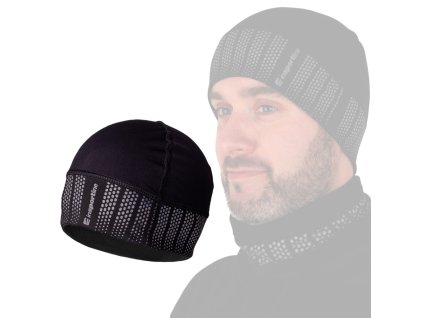 Fényvisszaverő sport sapka inSPORTline Terrades (Méret S/M, Szín fekete)