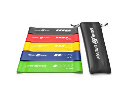 eng pl Set of 5 resistance bands 600 x 50 mm multicolor Marbo Sport 29227 1