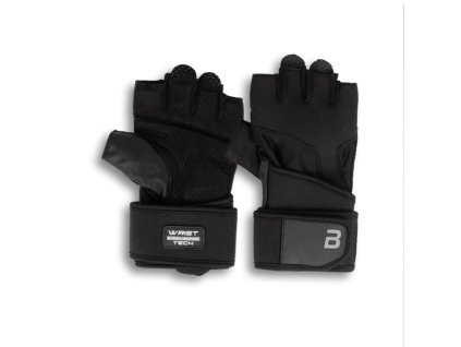 Biotech KYLE csuklószorítós bőr fekete kesztyű (Méret M)