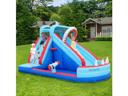 Felfújható vár AirMyFun Shark 83046,248x406x243 cm,3 személyes,135 kg teherbírás,beltéri és kültéri használatra