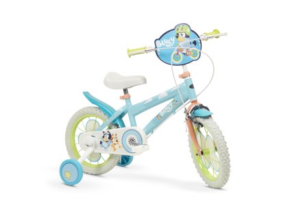 Gyerekkerékpár Toimsa Bluey 16", acélváz, első féknyereg, hátsó dobfék, sárvédő, láncvédő, leszerelhető oldalkerekek
