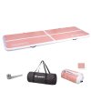 Airtrack inSPORTline Airstunt 400x100x10 cm korallrózsaszín, javítókészlet, hordozótáska, feltekerhető, Drop Stitch technológia