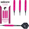 Dart nyíl Unicorn Core Plus Rubberised Brass Pink 3 db (Súly (g) 17 g)
