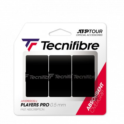 Tenisová omotávka Tecnifibre PRO PLAYERS BLACK OVERGRIP 0,50 mm
