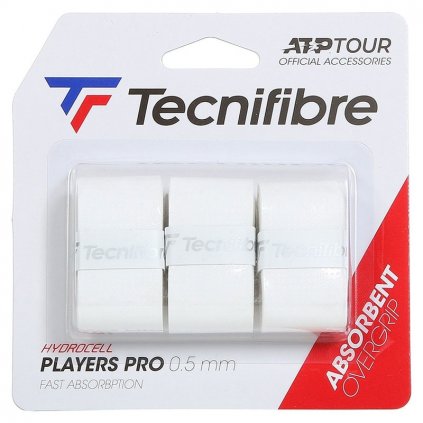 Vrchná omotávka Tecnifibre PRO PLAYERS White Overgrip 3 ks