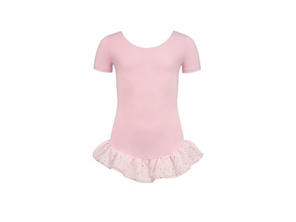 12pk4043 500 leotard short sleeves voile frill sparkle cotton