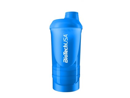 Šejker Wave+ modrý priesvitný - 850 ml (500ml + 150 ml + 200 ml)