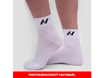Ponožky športové stredná dlĺžka UNISEX 130 White - NEBBIA