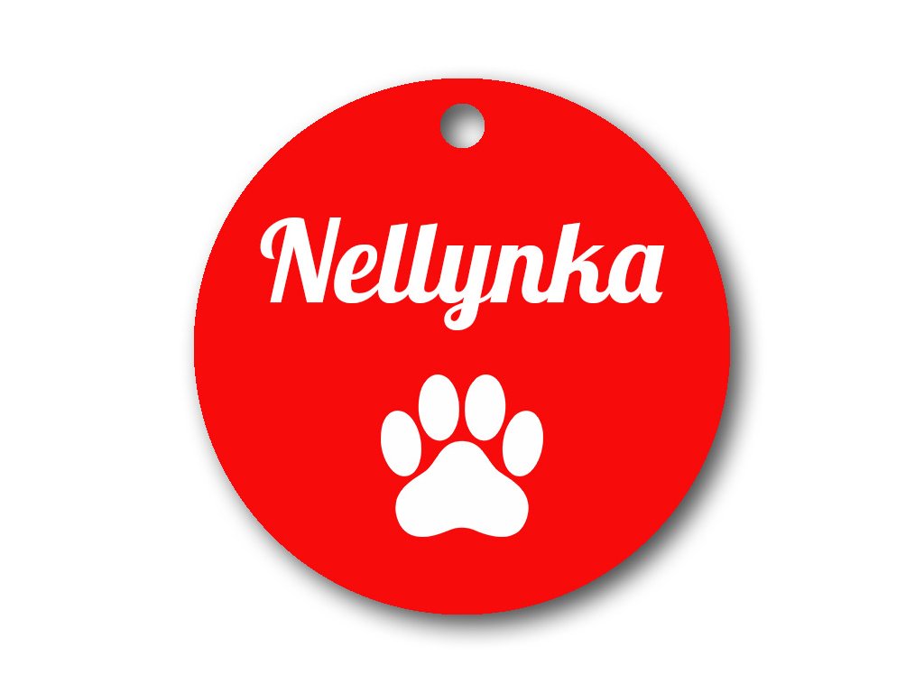 Plastová psí známka gravírovaná červená LukaSport