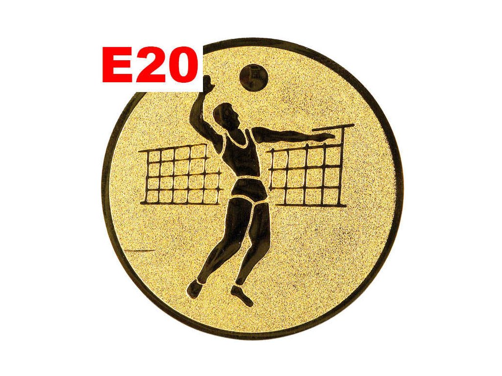Emblém E20 - VOLEJBALISTA - umístění na sportovní pohár nebo medaili (Průměr emblému Průměr 50mm)