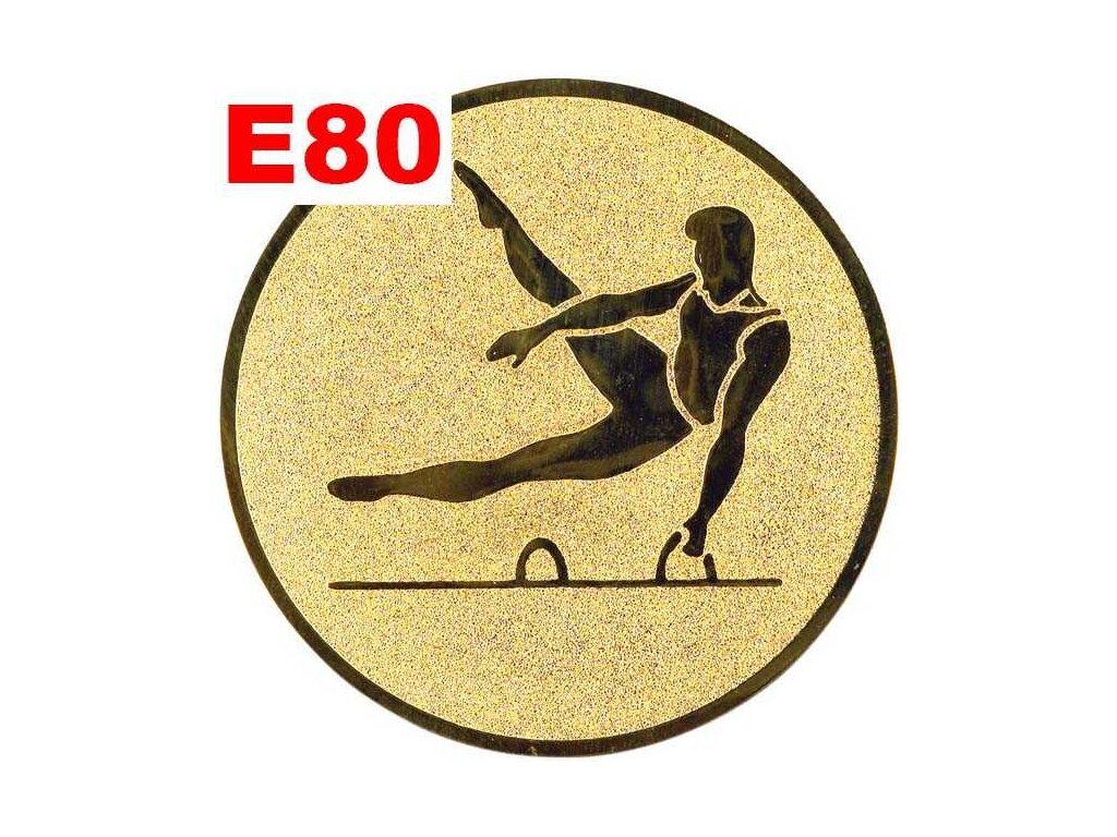 Emblém E80 - GYMNASTIKA KŮŇ - uumístění na sportovní pohár nebo medaili (Průměr emblému Průměr 50mm)