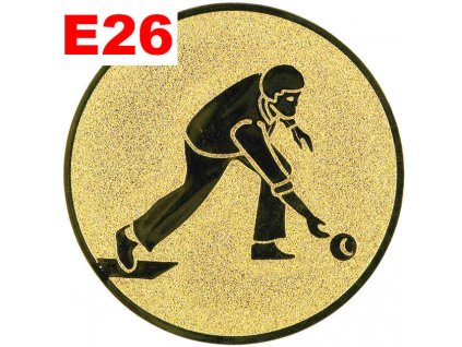 Emblém E26 - KUŽELKÁŘ - umístění na sportovní pohár nebo medaili (Průměr emblému Průměr 50mm)