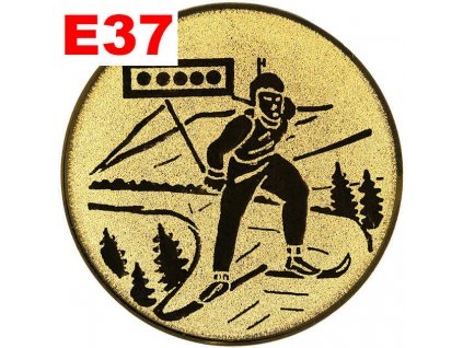 Emblém E37 - BIATLON- umístění na sportovní pohár nebo medaili (Průměr emblému Průměr 50mm)