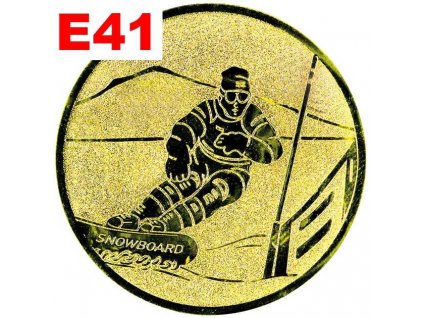 Emblém E41 - SNOWBOARD - umístění na sportovní pohár nebo medaili (Průměr emblému Průměr 50mm)