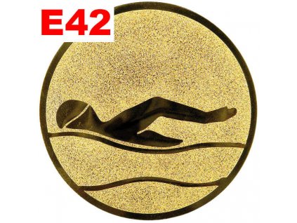 Emblém E42 - PLAVÁNÍ - umístění na sportovní pohár nebo medaili (Průměr emblému Průměr 50mm)