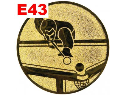 Emblém E43 - KULEČNÍK - umístění na sportovní pohár nebo medaili (Průměr emblému Průměr 50mm)