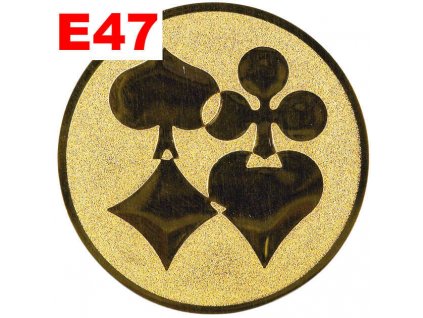 Emblém E47 - KARTY - umístění na sportovní pohár nebo medaili (Průměr emblému Průměr 50mm)