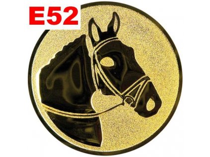 Emblém E52 - HLAVA KONĚ- umístění na sportovní pohár nebo medaili (Průměr emblému Průměr 50mm)