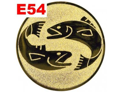 Emblém E54 - RYBY - umístění na sportovní pohár nebo medaili (Průměr emblému Průměr 50mm)