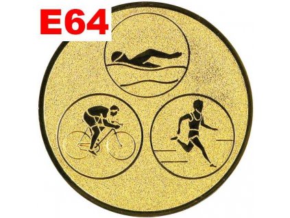 Emblém E64 - TRIATLON -umístění na sportovní pohár nebo medaili (Průměr emblému Průměr 50mm)
