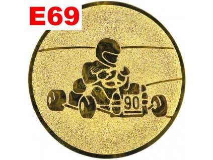 Emblém E69 - MOTOKÁRY - umístění na sportovní pohár nebo medaili (Průměr emblému Průměr 50mm)