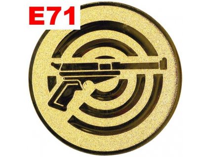 Emblém E71 - PISTOL - umístění na sportovní pohár nebo medaili (Průměr emblému Průměr 50mm)