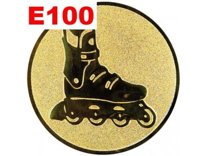Emblém E100 - KOLEČKOVÉ BRUSLE - umístění na sportovní pohár nebo medaili (Průměr emblému Průměr 50mm)