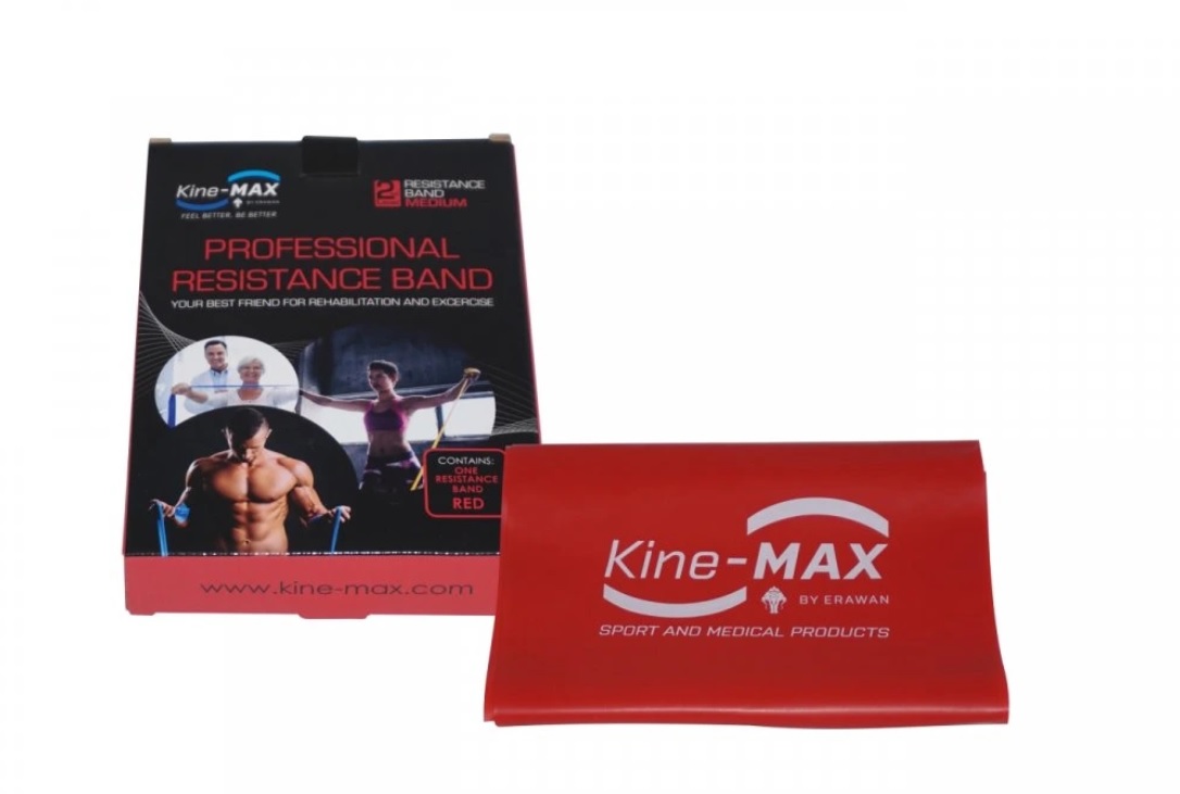 KineMAX Kine-MAX Professional Resistance Band - Posilovací guma - Level 2 - červená (střední)