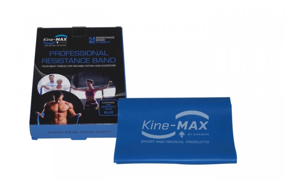 KineMAX Kine-MAX Professional Resistance Band - Posilovací guma - Level 4 - modrá (extra těžká)