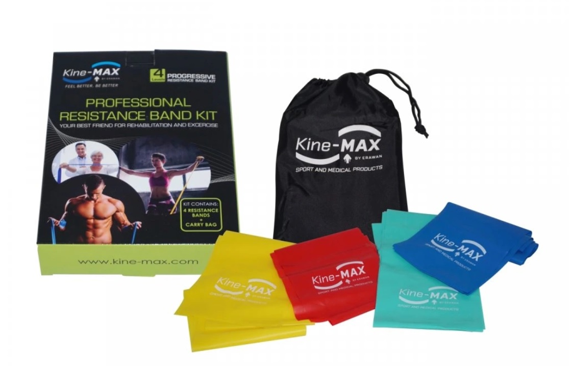 KineMAX Kine-MAX Professional Resistance Band Kit - Set posilovacích gum - Level 1-4