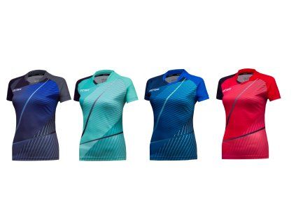 V Ladyshirt 237 black grey blue print