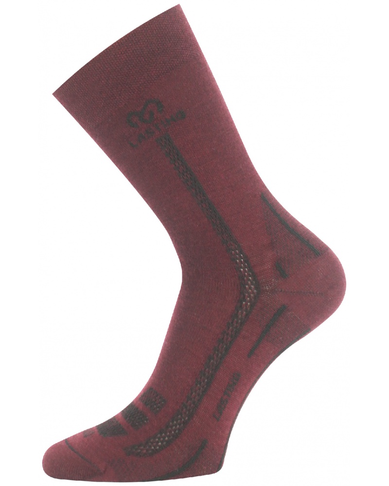 Lasting WLS merino ponožky Barva: 380 vínová, Velikost: L (42-45)