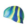 ABSTRACT-Plavecká čepice silikonová modro-žluto-zelené pruhy	