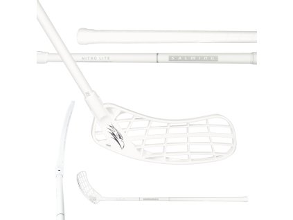 SALMING Hawk Nitrolite 30 JR White/Silver (Délka hole 87 (98) cm, Strana hole Levá ruka dole)