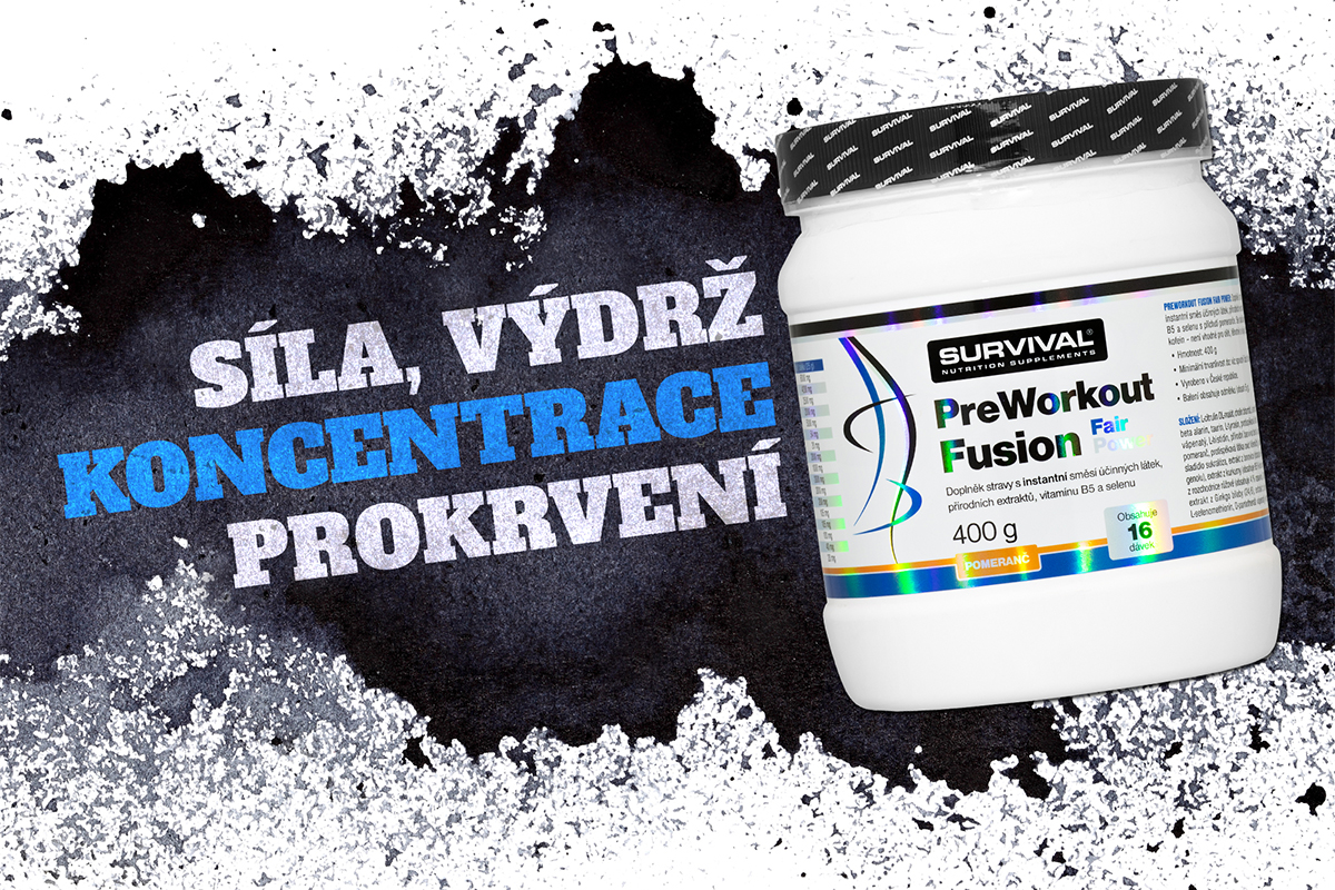 Nové a účinnější složení "nakopávače" PreWorkout Fusion