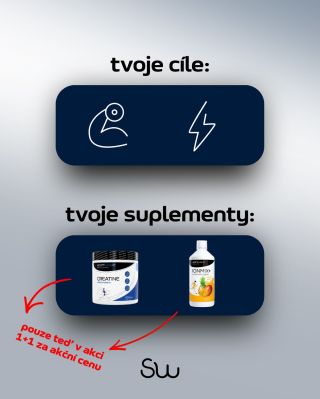 Cíl je jasný. 💪 Síla + výkon? Tady máš řešení. 👉 Pouze teď 1+1 za akční cenu.