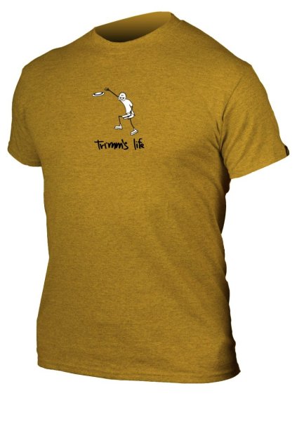 Tričko TRIMMS LIFE gold Frisbee (Barva gold, Velikost S, Potisk Frisbee)