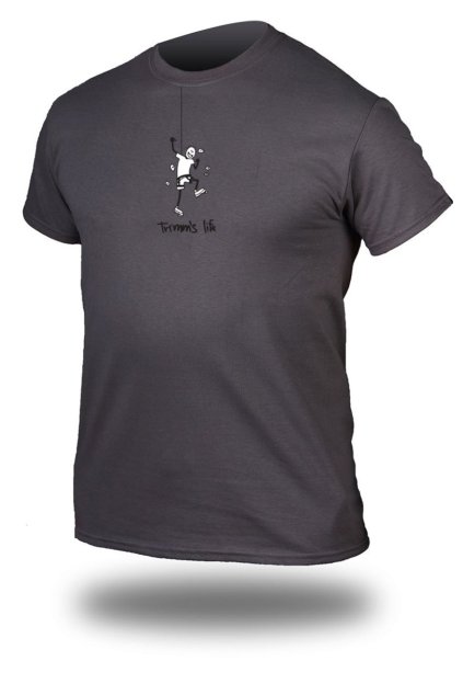 Tričko TRIMMS LIFE charcoal solid Climbing (Barva Charcoal solid, Velikost S, Potisk Climbing)