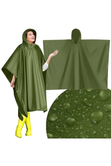 pončo-bunda T PONCHO (Barva green, Velikost uni)