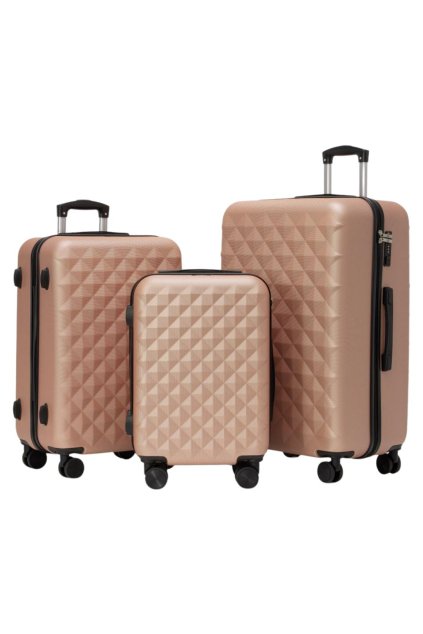 Extra odolný cestovní kufr s TSA zámkem ROWEX Crystal (Barva Šampaňská, Velikost SET kufrů (3ks))
