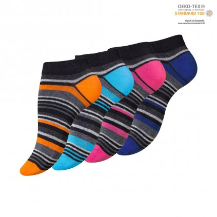Ponožky dámské kotníčkové - FINE STRIPES - 4 páry
