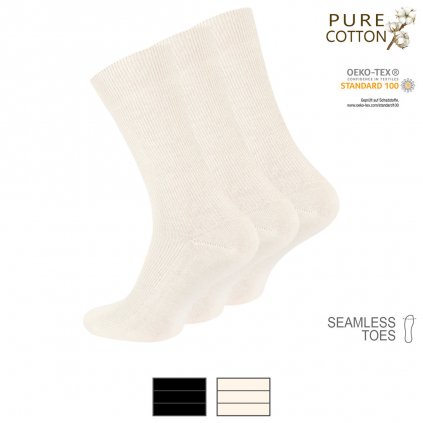 Ponožky pánské 100% bavlna PREMIUM - 3 páry