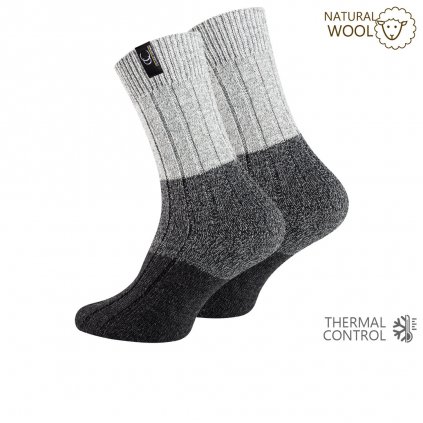 Ponožky pánské  s vlnou  - norské - 2 páry